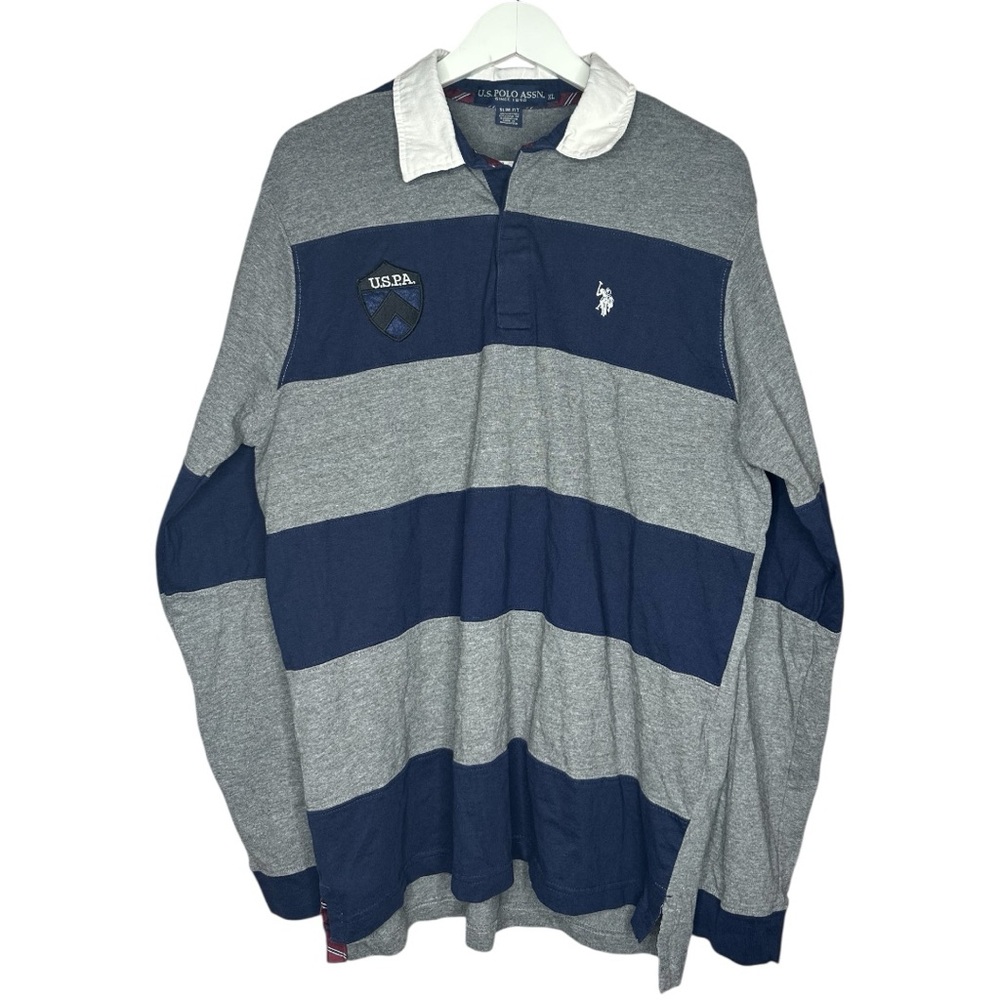 U.S. Polo Assn. Rugby Polo Long Sleeve Striped Shirt XL